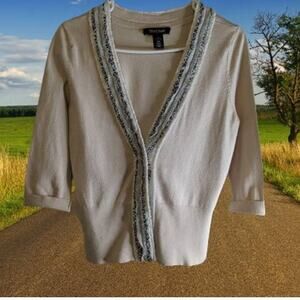 White House Black Market small metal clasp closure 3/4 sleeve sweater. Winter